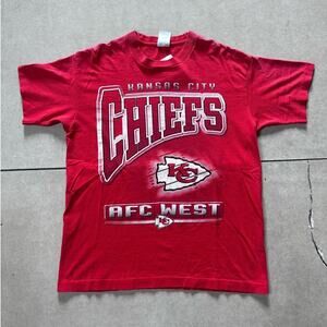 90s Vintage Kansas City Chiefs Artex Red T Shirt Size L